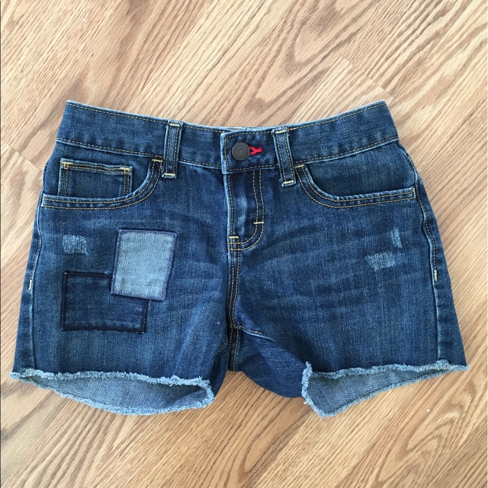 Old Navy dark‎ Denim Shorts with patches size 10
